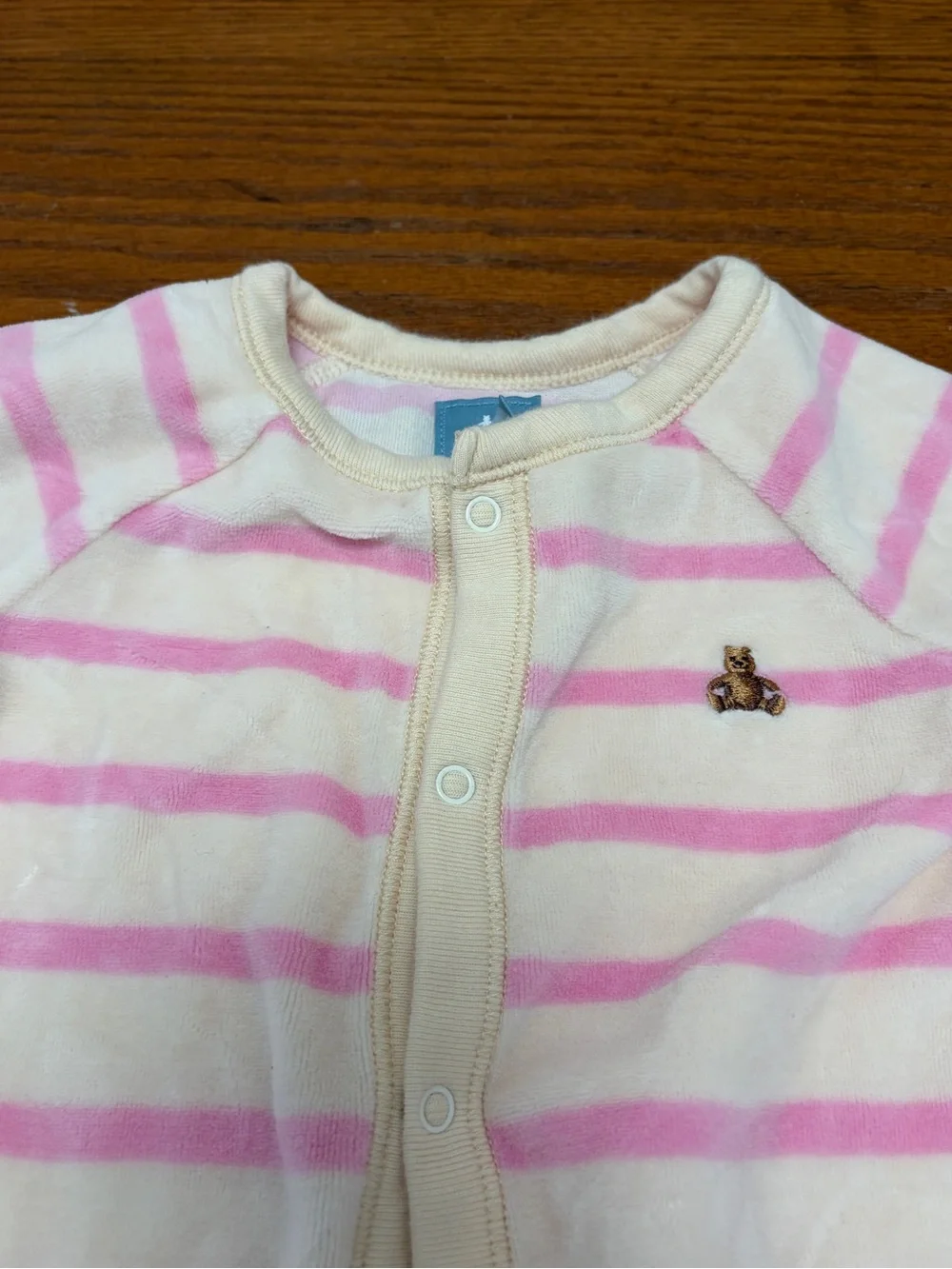 GAP Pink & Cream Striped Baby Girl Long Sleeve Onesie 0-3 M